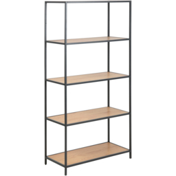 Florence Seaford 4 Shelf Oak and Black Metal Bookcase - Furniture To Go - Wilko - thumbnail 3