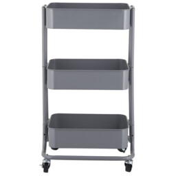 Grey 3 Tier Storage Trolley - Size: 42 x 75 x 34cm - Wilko - thumbnail 3