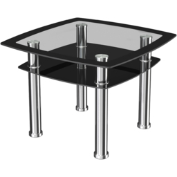 AVF Black Glass and Chrome Lamp Table - Size: 60 x 60 x 43.5cm - Multi - Wilko - thumbnail 3