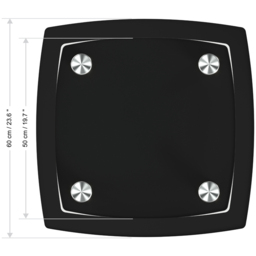 AVF Black Glass and Chrome Lamp Table - Size: 60 x 60 x 43.5cm - Multi - Wilko - thumbnail 7