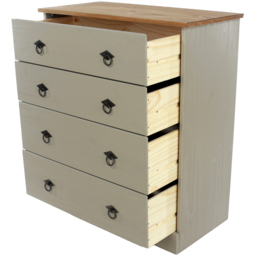 Core Products Corona Classic 4 Drawer Grey Pine Wood Chest of Drawers - Wilko - thumbnail 5
