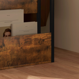 HOMCOM 2 Shelf Rustic Brown Narrow Side Table - Size: 58.5 x 18 x 46cm - Wilko - thumbnail 4