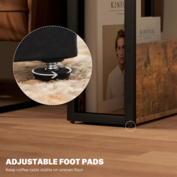 HOMCOM 2 Shelf Rustic Brown Narrow Side Table - Size: 58.5 x 18 x 46cm - Wilko - thumbnail 7