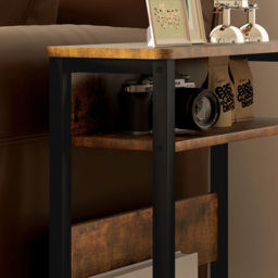 HOMCOM 2 Shelf Rustic Brown Narrow Side Table - Size: 58.5 x 18 x 46cm - Wilko - thumbnail 5