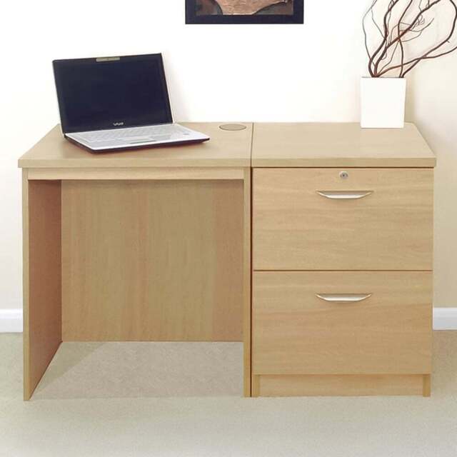 R White Cabinets 2 Drawer Light Brown Set-04 Desk - Size: 72.8 x 107.9 x 54cm - Wilko - image 1