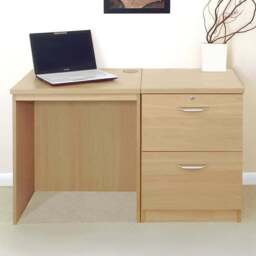 R White Cabinets 2 Drawer Light Brown Set-04 Desk - Size: 72.8 x 107.9 x 54cm - Wilko - thumbnail 1