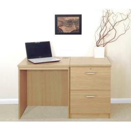 R White Cabinets 2 Drawer Light Brown Set-04 Desk - Size: 72.8 x 107.9 x 54cm - Wilko - thumbnail 5