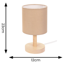 ValueLights Nelly 2 Pack Natural Shade Wooden Base LED Bedside Table Lamp - Size: 23 x 12 x 12cm - Cream - Wilko - thumbnail 7