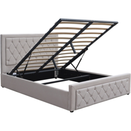 Kosy Koala Double Grey Velvet Tufted Gaslift Ottoman Bed with Mattress - Wilko - thumbnail 4