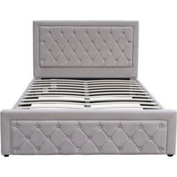 Kosy Koala Double Grey Velvet Tufted Gaslift Ottoman Bed with Mattress - Wilko - thumbnail 5