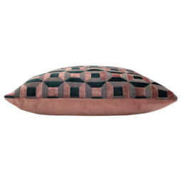 Paoletti Empire Blush and Navy Velvet Jacquard Cushion - Size: 45 x 45 cm - Multi - Wilko - thumbnail 4