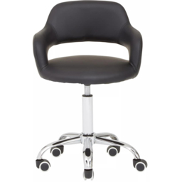 Premier Housewares Black PU Home Office Chair with Curved Back - Size: 51 x 50 x 94cm - Multi - Interiors by Premier - Wilko - thumbnail 3