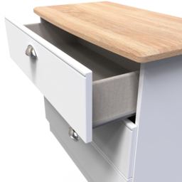 Crowndale Victoria 3 Drawer White Ash and Oak Chest of Drawers - Wilko - thumbnail 7