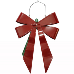 Metal Bow Hanging Wall Decoration - Red and Green - Santa's Chalet - Wilko - thumbnail 3