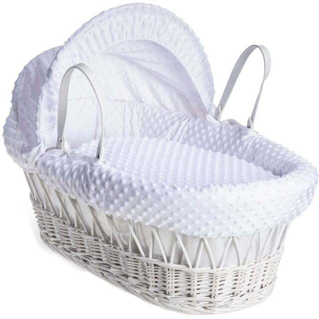 Clair De Lune White Dimple White Wicker with Rocking Stand - Size: 68 x 68 x 30cm - Wilko - image 1