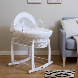 Clair De Lune White Dimple White Wicker with Rocking Stand - Size: 68 x 68 x 30cm - Wilko - thumbnail 3