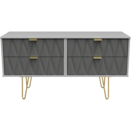 Crowndale Diamond 4 Drawer Matt Shadow and Grey Chest of Drawers - Wilko - thumbnail 4