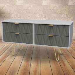 Crowndale Diamond 4 Drawer Matt Shadow and Grey Chest of Drawers - Wilko - thumbnail 1