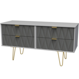 Crowndale Diamond 4 Drawer Matt Shadow and Grey Chest of Drawers - Wilko - thumbnail 3