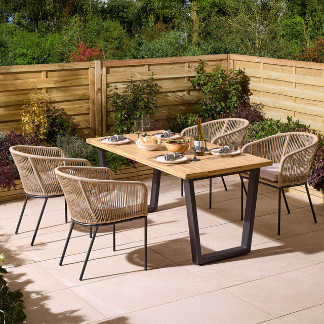 Rowlinson Oslo 4 Seater Natural Dining Set - Brown - Wilko - image 1