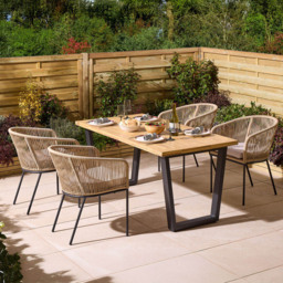 Rowlinson Oslo 4 Seater Natural Dining Set - Brown - Wilko - thumbnail 1