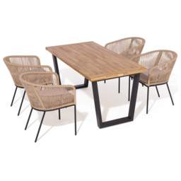 Rowlinson Oslo 4 Seater Natural Dining Set - Brown - Wilko - thumbnail 3