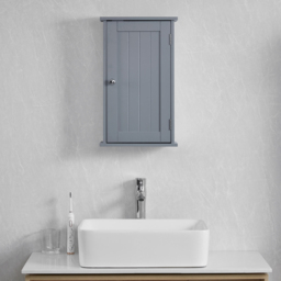 Bath Vida Priano Single Door Grey Wall Mounted Bathroom Cabinet - Size: 50 x 30 x 14cm - Wilko - thumbnail 5