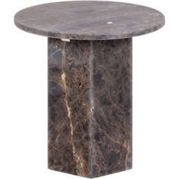 Florence Naxos Marron Marble Round Side Table - Grey - Furniture To Go - Wilko - thumbnail 3