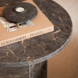 Florence Naxos Marron Marble Round Side Table - Grey - Furniture To Go - Wilko - thumbnail 5