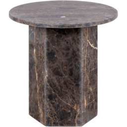 Florence Naxos Marron Marble Round Side Table - Grey - Furniture To Go - Wilko - thumbnail 4