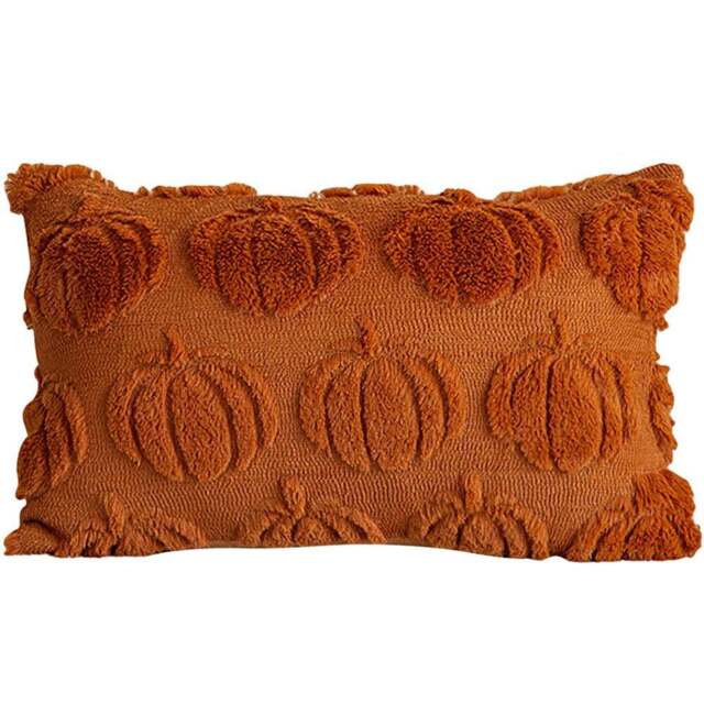 Living and Home Orange Pumpkin Soft Plush Throw Pillow 30 x 50cm - Size: 13 x 50 x 30cm - Wilko - image 1
