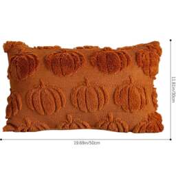 Living and Home Orange Pumpkin Soft Plush Throw Pillow 30 x 50cm - Size: 13 x 50 x 30cm - Wilko - thumbnail 7