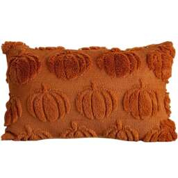 Living and Home Orange Pumpkin Soft Plush Throw Pillow 30 x 50cm - Size: 13 x 50 x 30cm - Wilko - thumbnail 1