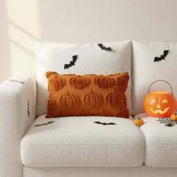 Living and Home Orange Pumpkin Soft Plush Throw Pillow 30 x 50cm - Size: 13 x 50 x 30cm - Wilko - thumbnail 6