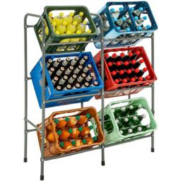 tectake 6 Crate Steel Frame Shelving Rack 96 x 33 x 116cm - Size: 116 x 33 x 96cm - Grey - Wilko - thumbnail 1