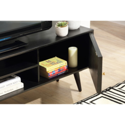 Desser Manhattan 2 Door 2 Shelf Black Rattan and Mango Wood TV Unit - Size: 40 x 160 x 50cm - Wilko - thumbnail 6