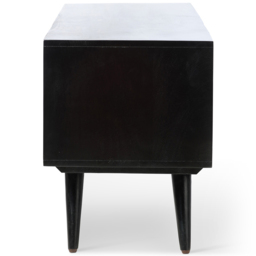 Desser Manhattan 2 Door 2 Shelf Black Rattan and Mango Wood TV Unit - Size: 40 x 160 x 50cm - Wilko - thumbnail 5