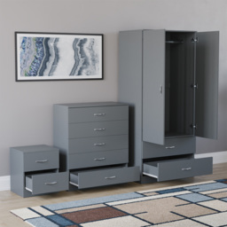 Vida Designs Riano Grey 3 Piece Bedroom Furniture Set - Wilko - thumbnail 5