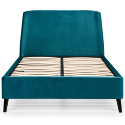 Julian Bowen Frida Double Teal Curved Velvet Bed - Blue - Wilko - thumbnail 4