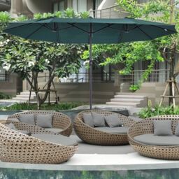 Outsunny 4.6m Garden Parasol Green - Size: 240 x 270 x 460cm - Wilko - thumbnail 3