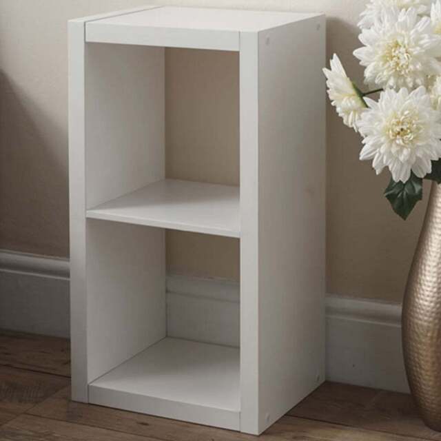 wilko Oslo 2 Shelf White Cube Storage Unit