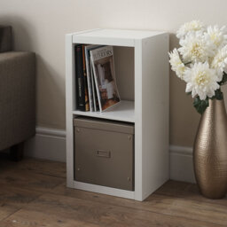 wilko Oslo 2 Shelf White Cube Storage Unit - thumbnail 3