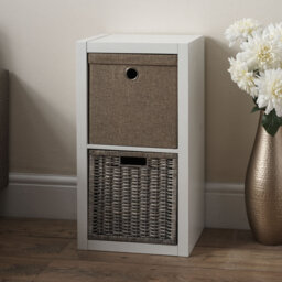 wilko Oslo 2 Shelf White Cube Storage Unit - thumbnail 4