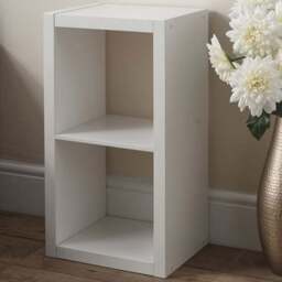 wilko Oslo 2 Shelf White Cube Storage Unit - thumbnail 1