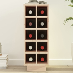 vidaXL 10 Bottle Natural Brown Freestanding Wine Cabinet - Size: 61 x 23 x 34cm - Wilko - thumbnail 1