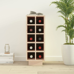 vidaXL 10 Bottle Natural Brown Freestanding Wine Cabinet - Size: 61 x 23 x 34cm - Wilko - thumbnail 6