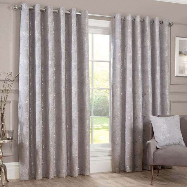 Grace Chenille Curtain Grey 168cm 183cm - Divante Finest - Wilko - image 1