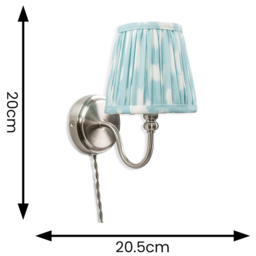 ValueLights Neely Antique Brass Blue Pleated Shades Plug-in LED Wall Light 2 Pack - Wilko - thumbnail 7