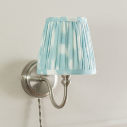 ValueLights Neely Antique Brass Blue Pleated Shades Plug-in LED Wall Light 2 Pack - Wilko - thumbnail 6