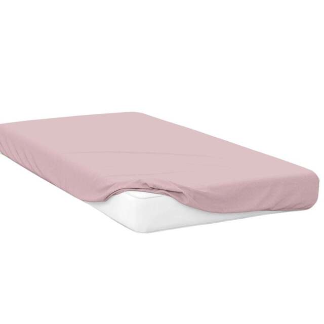 Serene Double Powder Pink Brushed Cotton Fitted Bed Sheet - Wilko - image 1